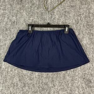 Nautica Swim Skirt Womens 10 Blue Stretch Skort Sun‎ Protection Knit Lined